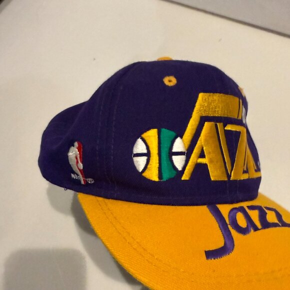 Vintage Sports Specialties Utah Jazz Snapback Hat Cap OSFA Purple Yellow RARE - Picture 3 of 9